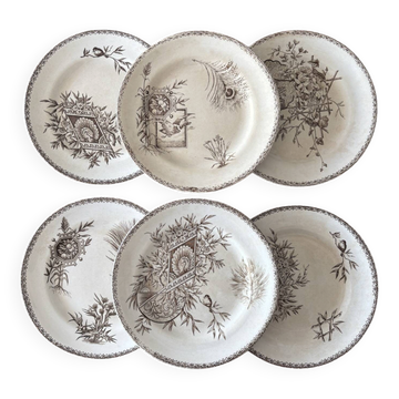 6 dessert plates iron earth sepia Grand Dépôt Earthenware