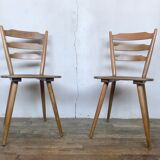 Pair of Scandinavian chairs or vintage wooden bistro