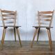 Pair of Scandinavian chairs or vintage wooden bistro