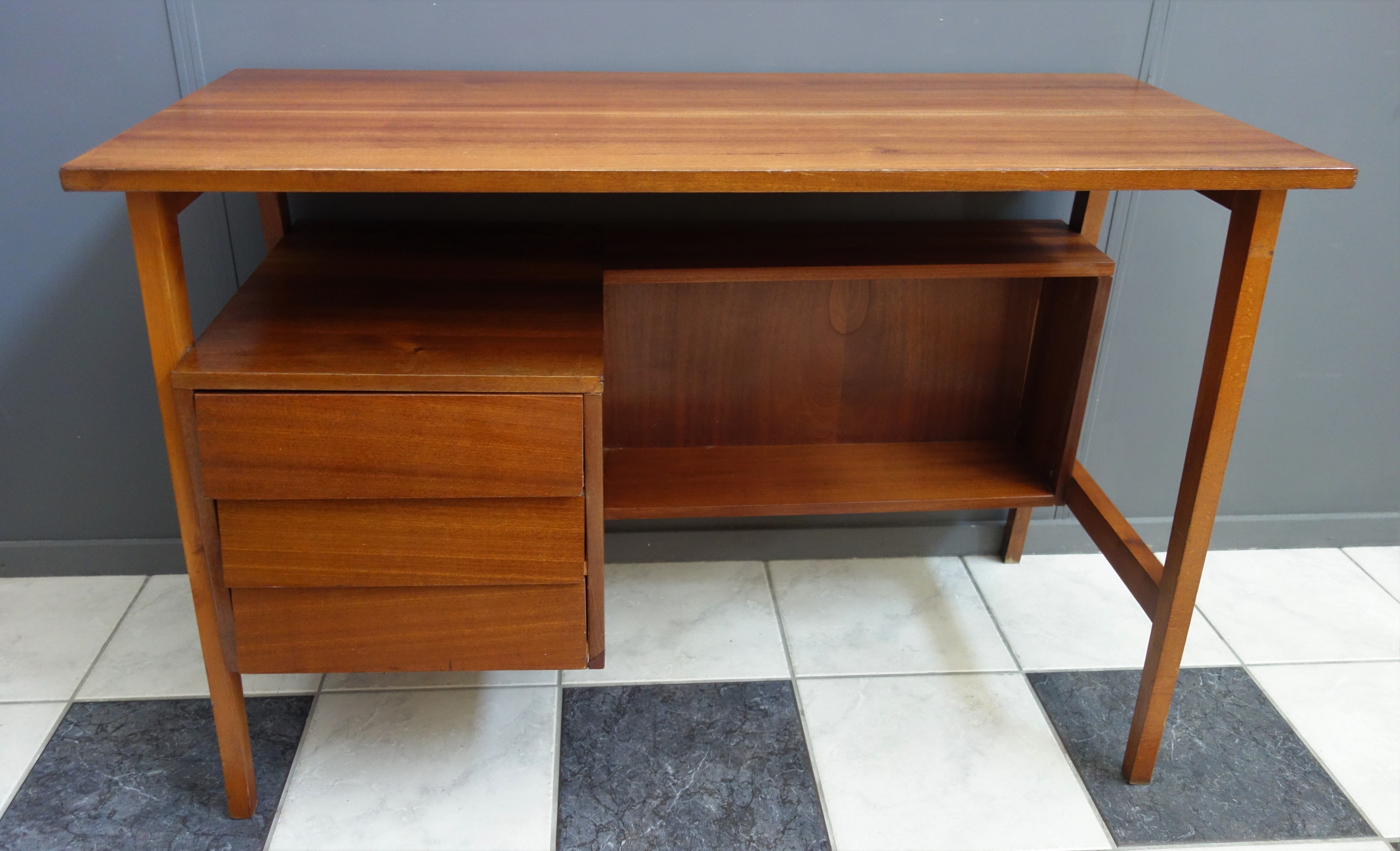 Scandinavian style wood desk 1960s