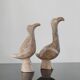 Two vintage birds in carved stone - Brutalist style / pop art