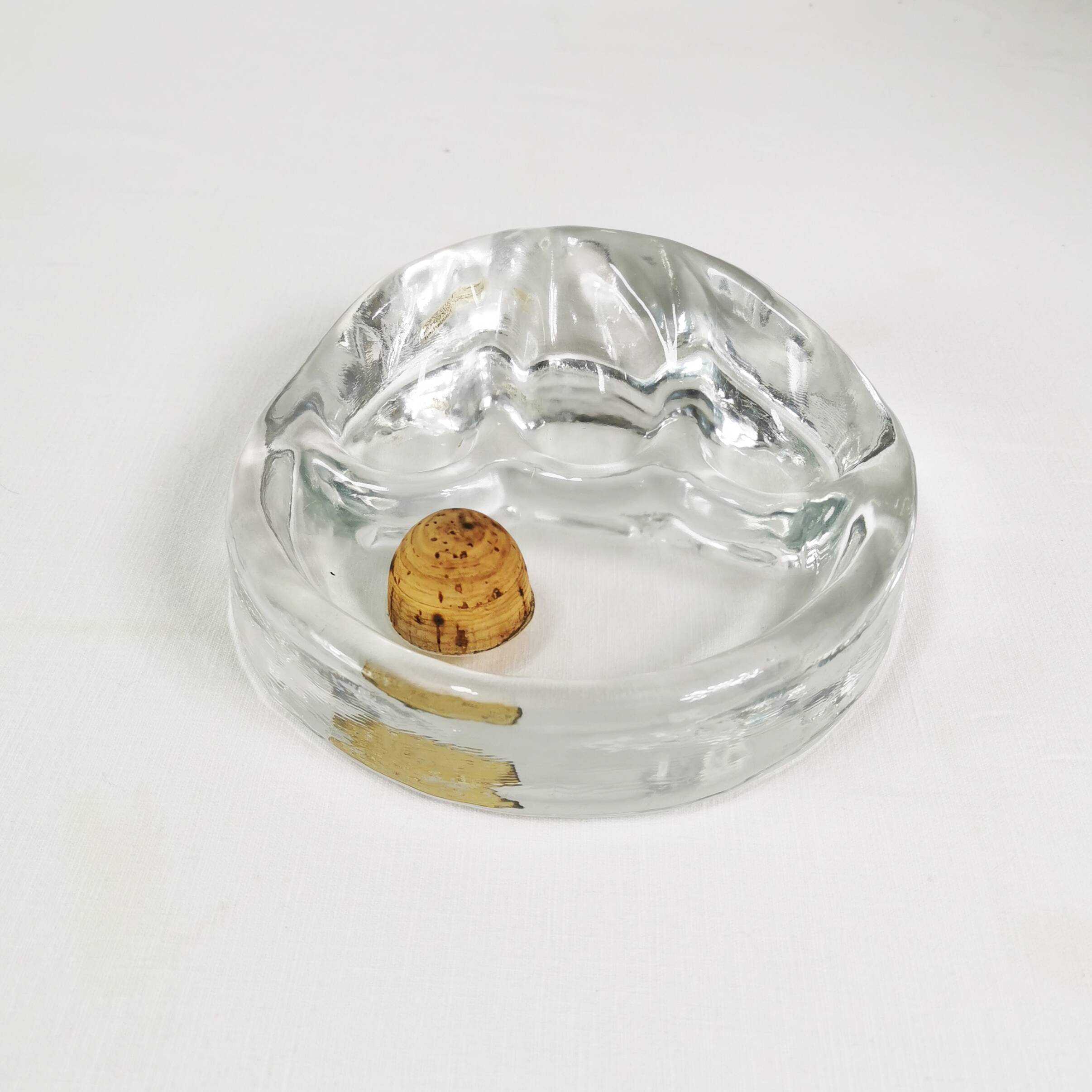 Modernist pipe ashtray, Glasdesign Georgshutte, Germany, 1970s.