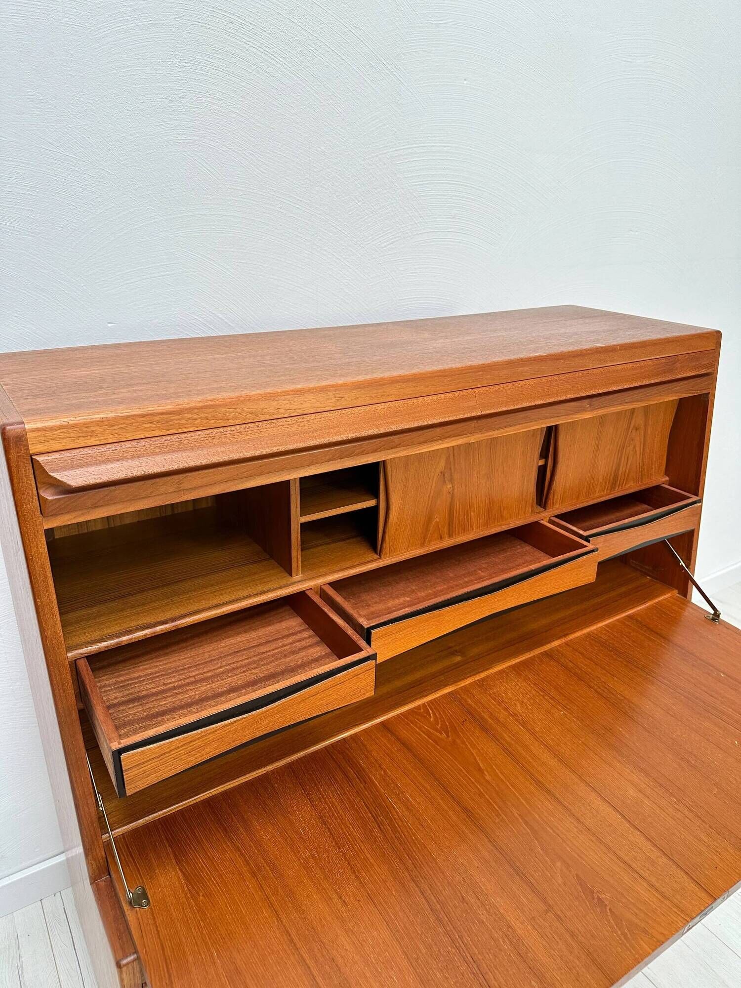 1960s Vintage Danish Teak Secretary by Erling Torvits for Klim Møbelfabrik