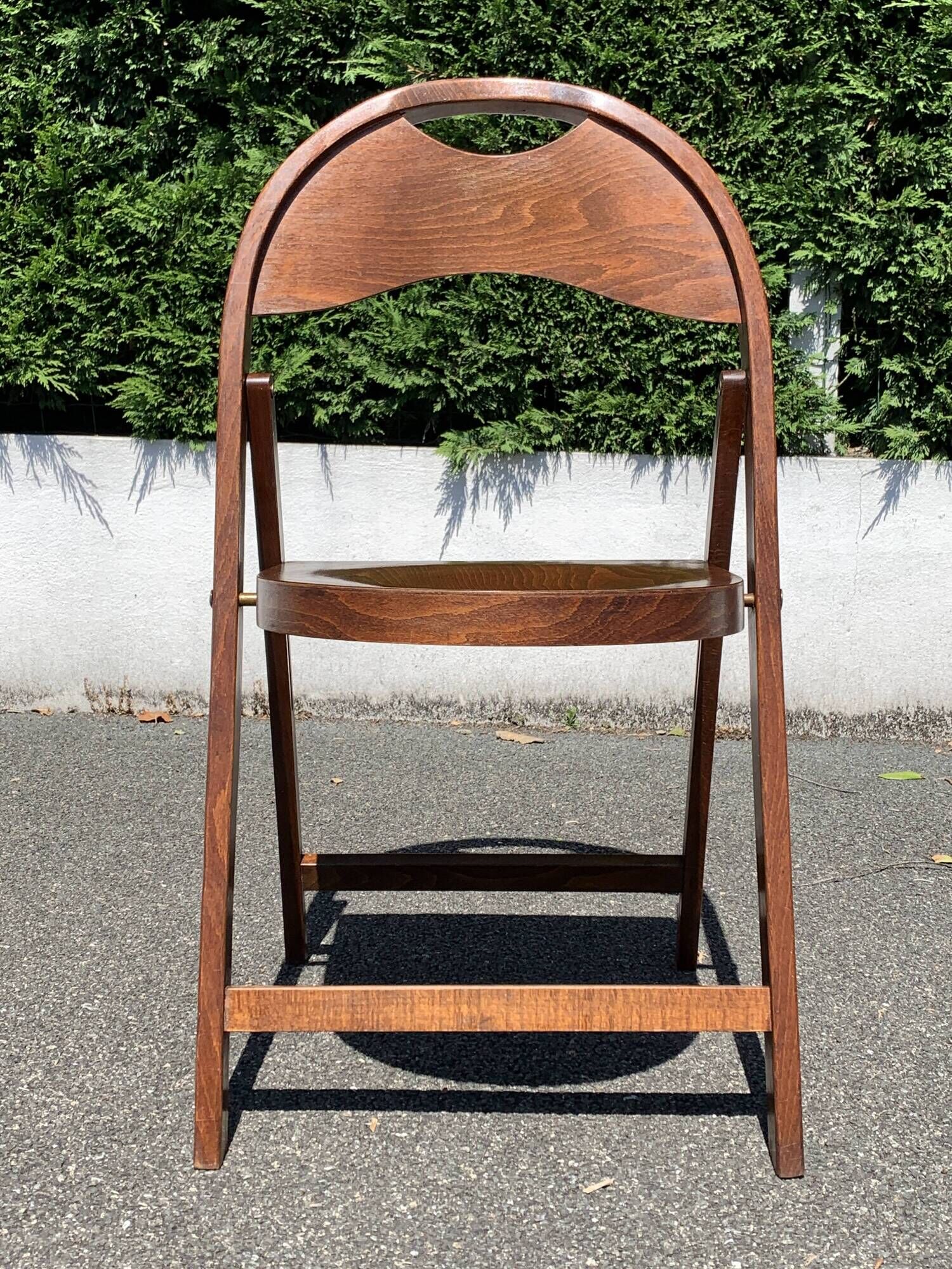 6 wooden folding chairs Stol Kamnik Yugoslavia design Zascitni Zhak