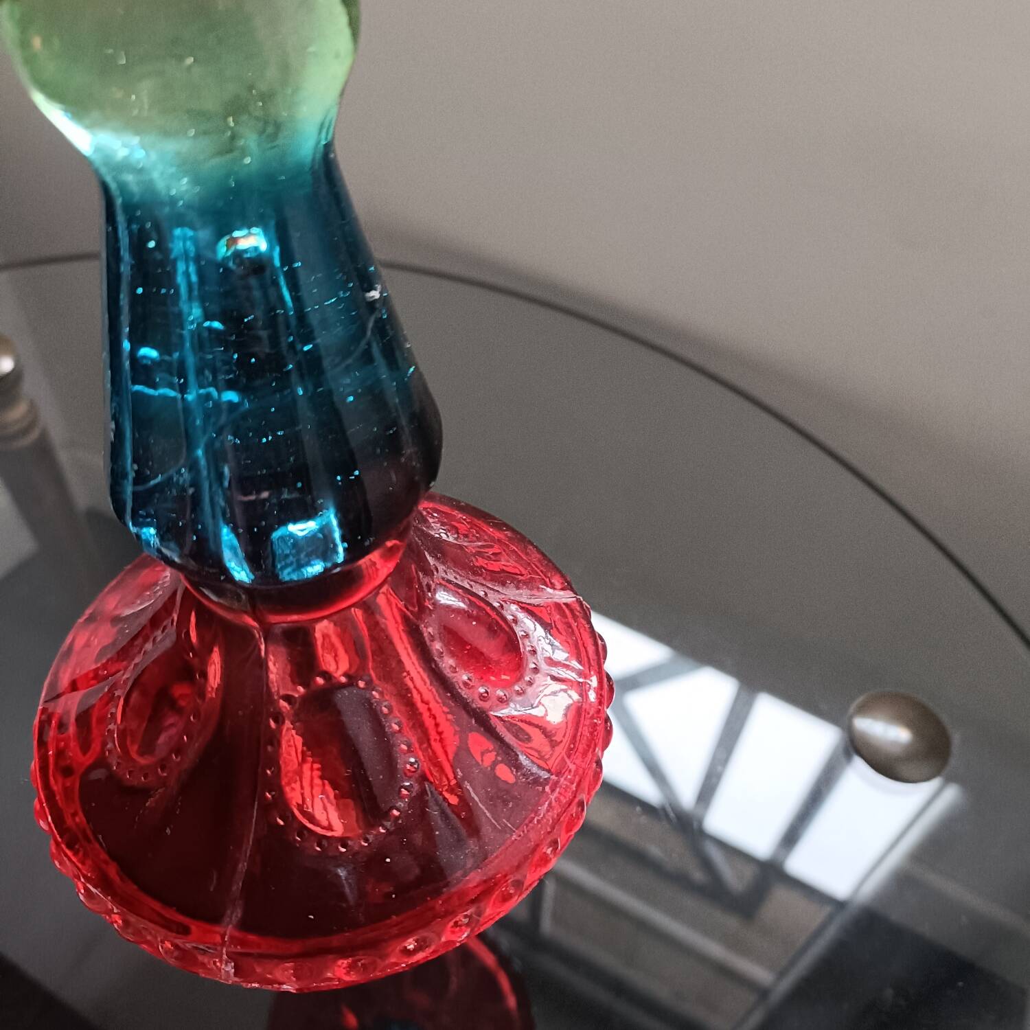 Multicoloured glass candlestick
