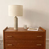 Stoneware and woven jute lamp