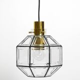 Beautiful rare original 60s  Limburg octagonal glass pendant lamp