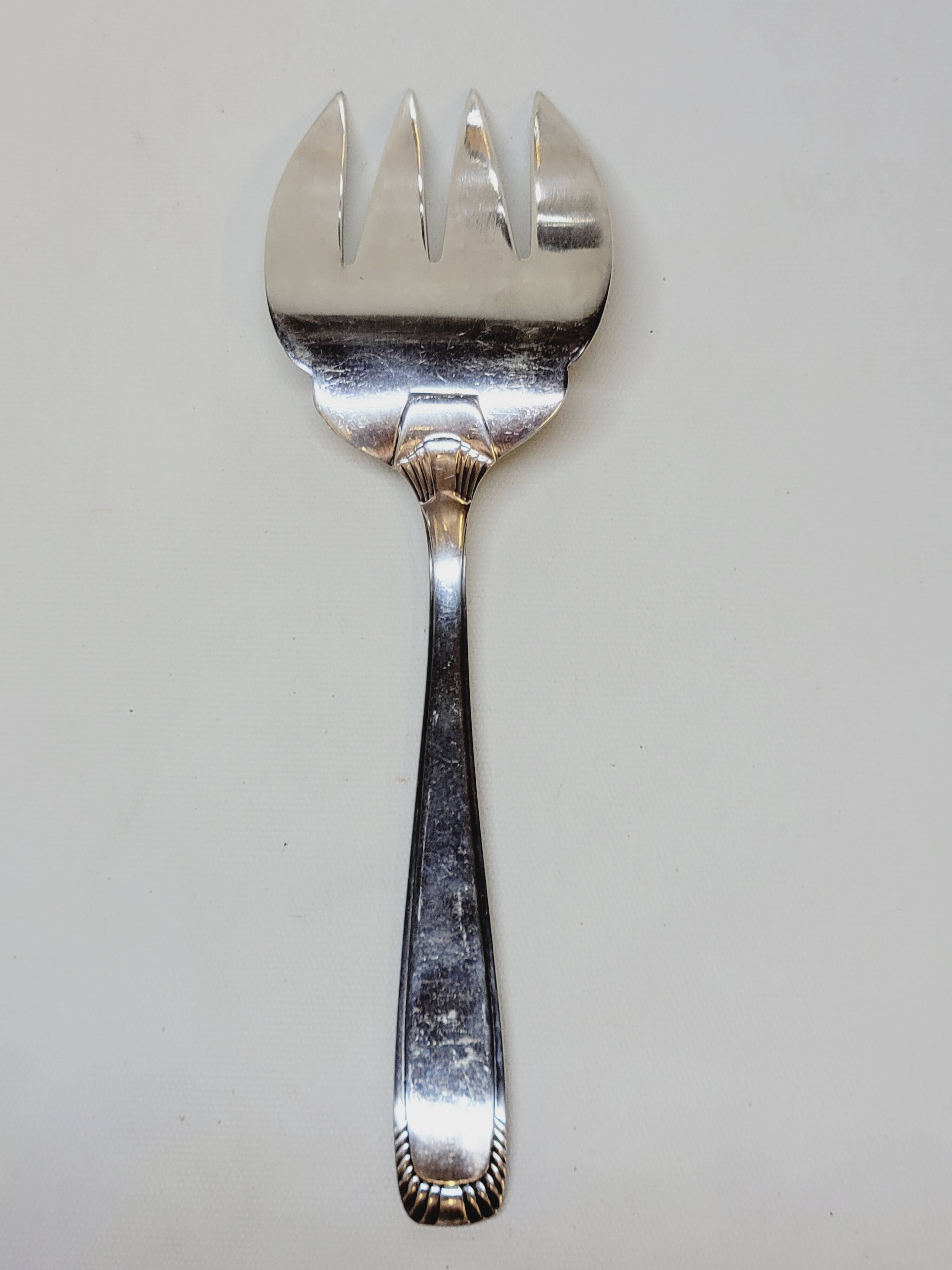 Ercuis Art Deco Silver Metal Fish Serving Cutlery Set