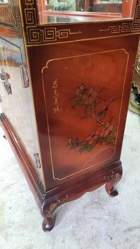 Asian lacquer display cabinet