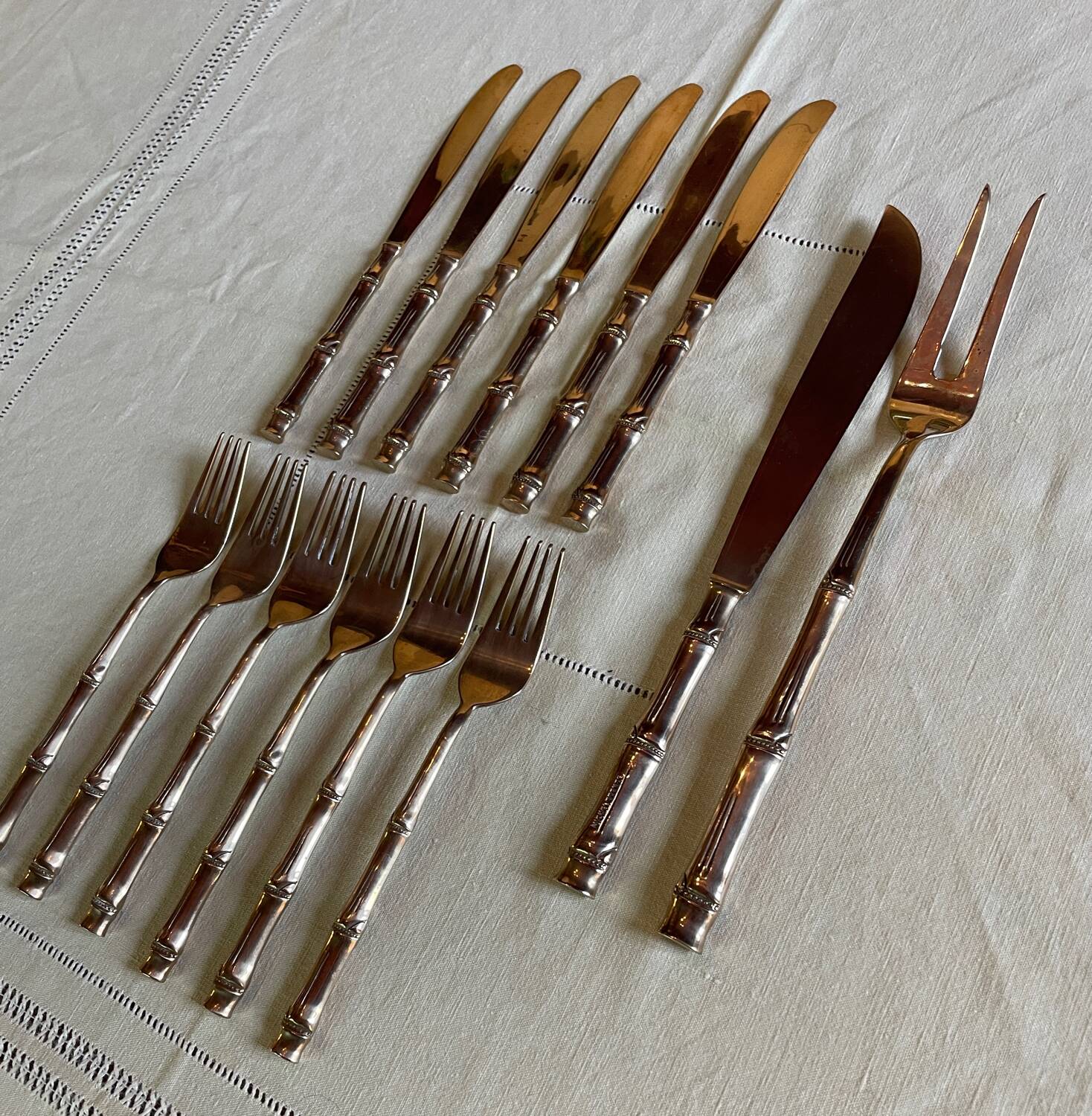 14 “Bamboo” nickel bronze place settings
