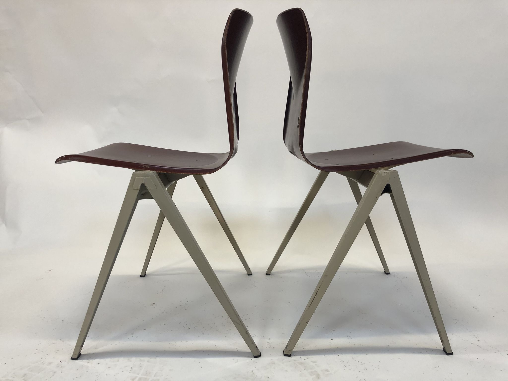 Lot of 4 vintage chairs Galvanitas S22 in the Netherlands
