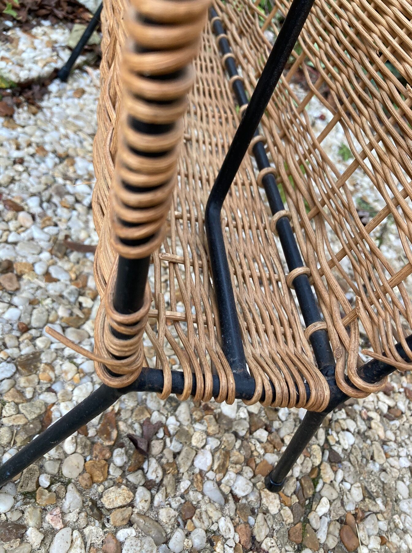 Raoul Guys vintage wicker magazine holder