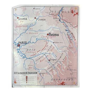School poster the Loire and the east of the Paris basin Montmorillon