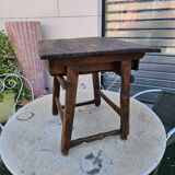 Antique folk art oak table or bedside table