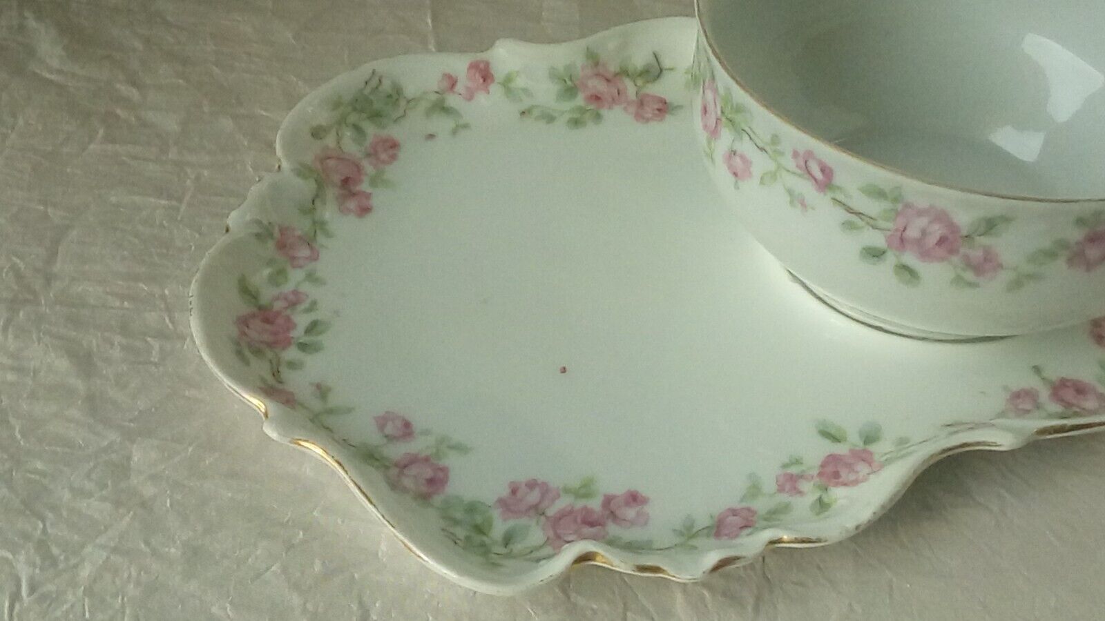 Lunch porcelain cup from limoges floral decor