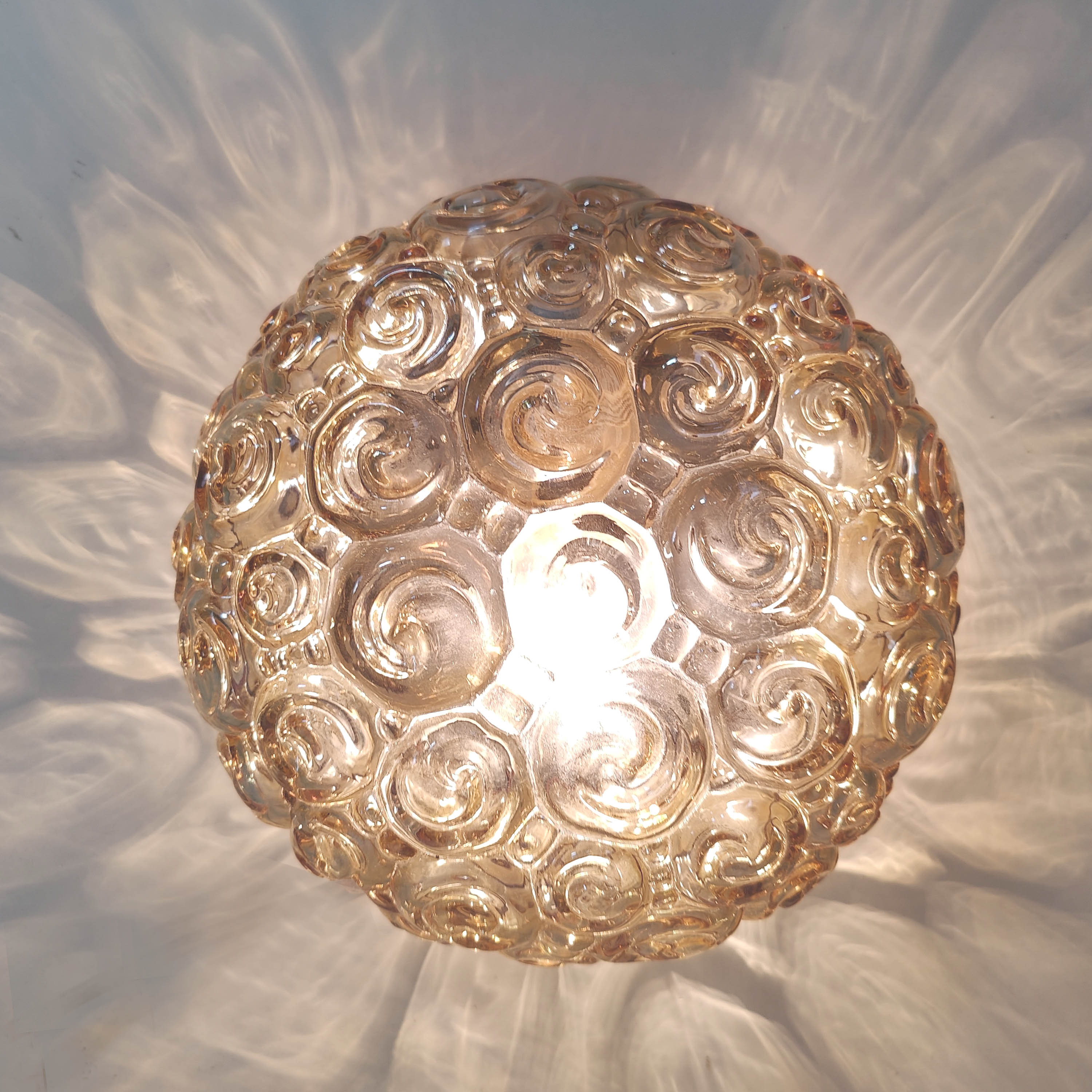 Ceiling lamp glass bubble champagne 70s