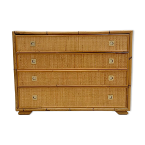 Commode en bambou & osier