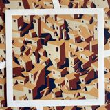 Print on Fine Art paper, numbered and signed, Architecture of the roofs of Granada