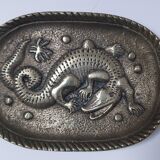 Gold-plated bronze crocodile emptier
