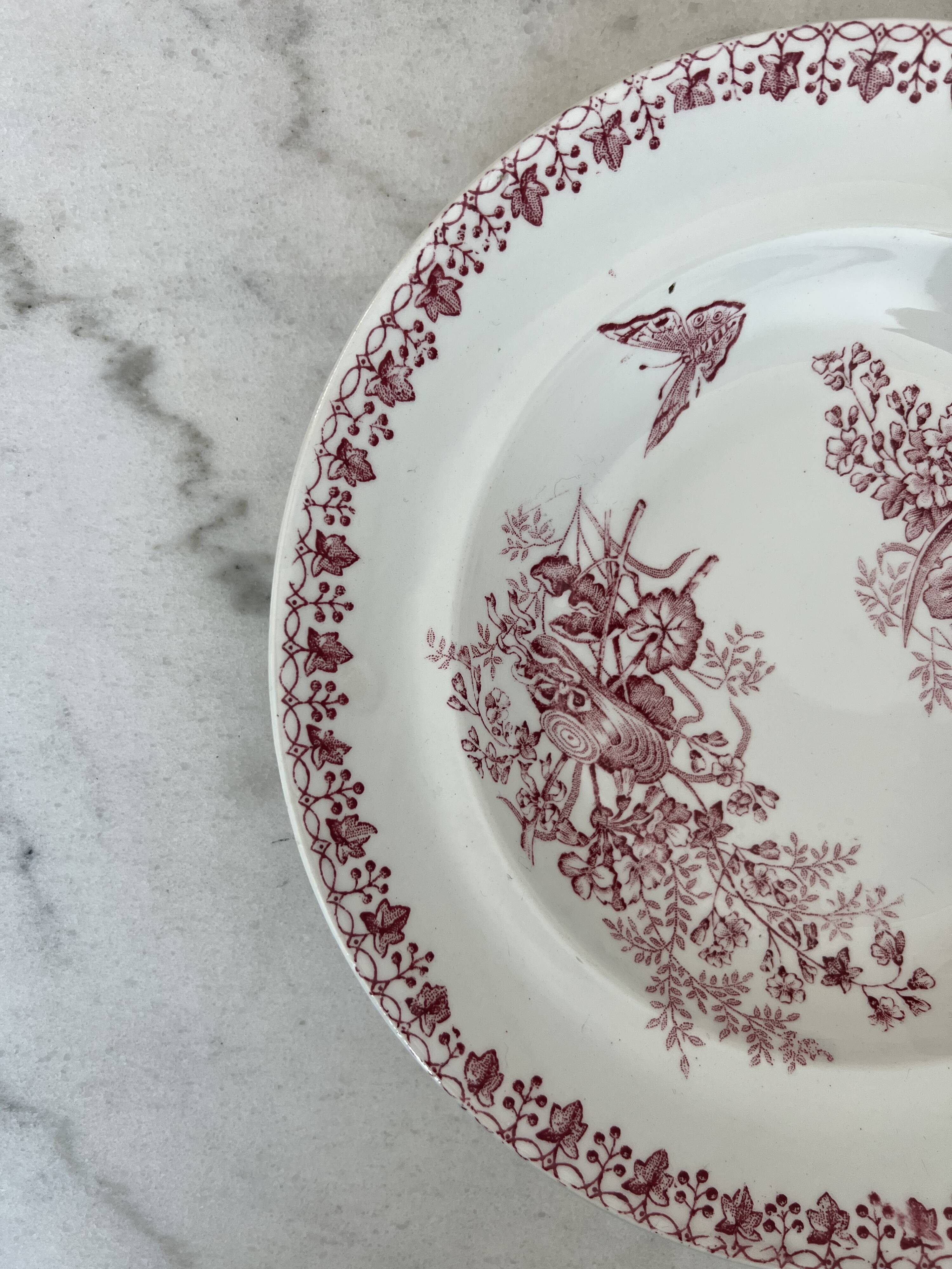 Set of 6 Terre de Fer Terre de Fer plates Onnaing Moisson