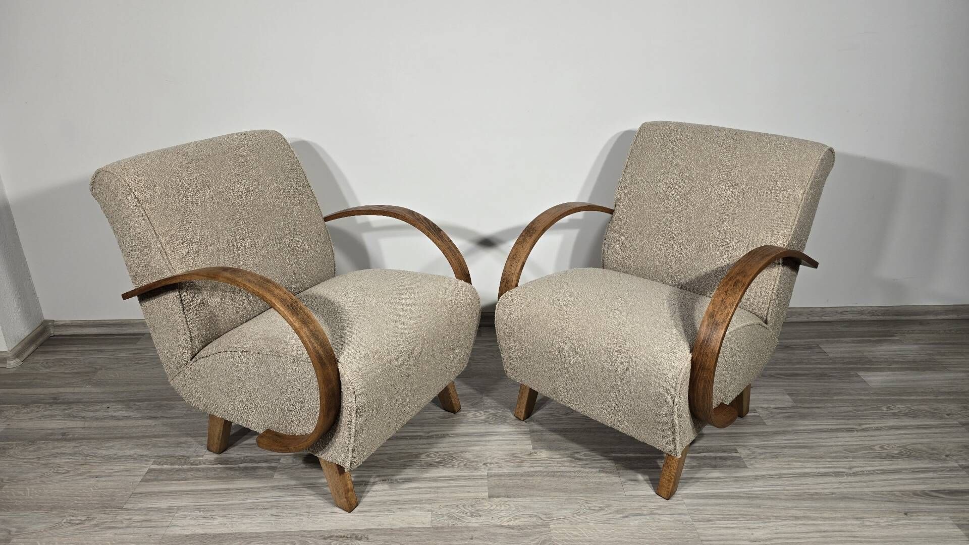 Chaises de salon Art Déco par Jindřich Halabala, années 1950, ensemble de 2