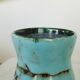 Vintage Turquoise Crackle Glaze Vase: Handmade Studio Pottery, Mid-Century