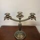 Pair of art deco style candle holders in silver metal