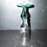 Vintage absinthe glass in blue blown glass H25cm