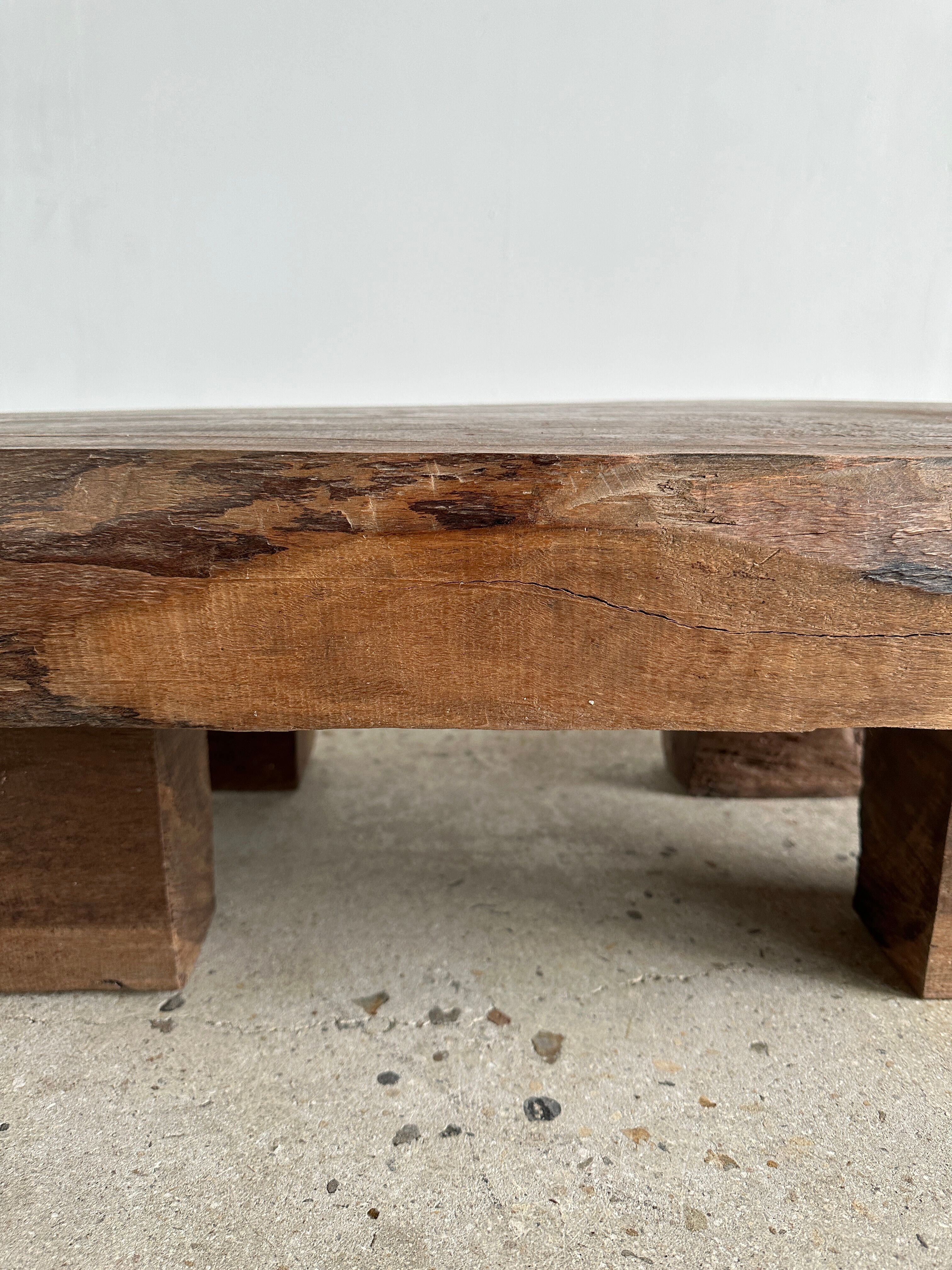 Asian solid wood quadripod brutalist coffee table H30 L81 l42