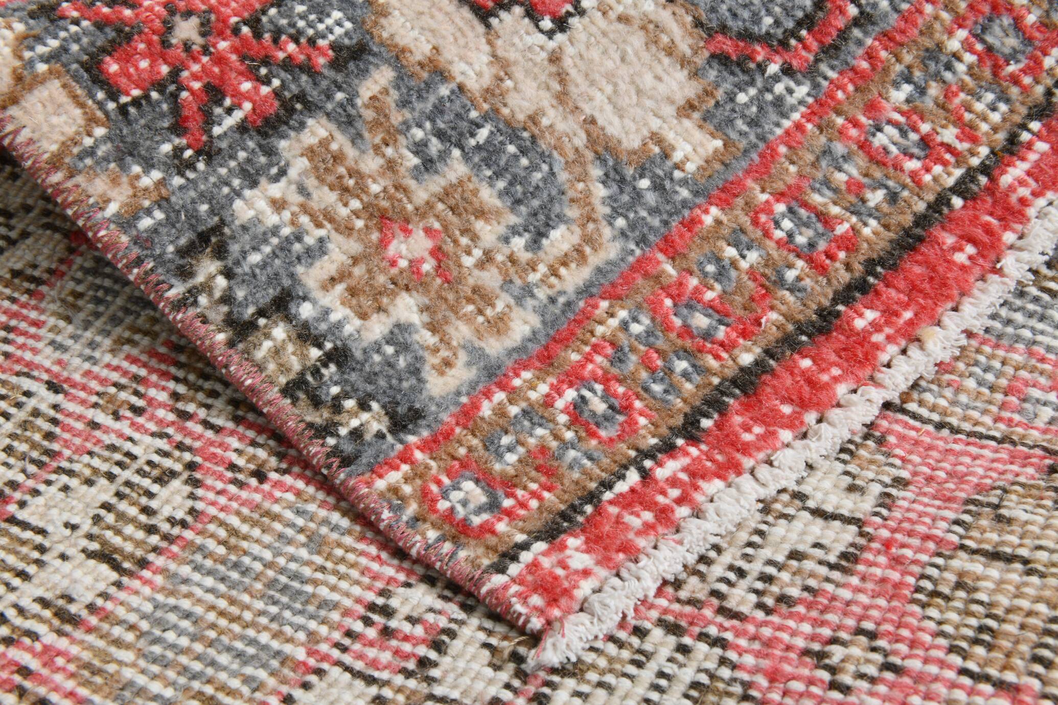 3x10 Red & Beige Persian Runner Rug, 81x302Cm