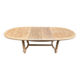 Renovated Round Oval Extendable Farmhouse Dining Table in Raw Wood 260cm