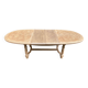 Table à manger de ferme ronde ovale extensible rénovée en bois brut 260cm