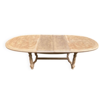 Renovated Round Oval Extendable Farmhouse Dining Table in Raw Wood 260cm