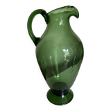 XXL pitcher vase in blown Empoli glass H40cm