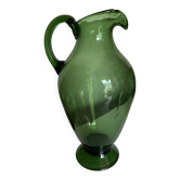 Vase pichet XXL en verre d'Empoli soufflé H40cm