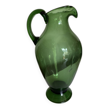 XXL glass vase pitcher from Empoli, blown, H40cm