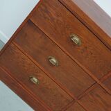 Grand buffet/armoire de magasin Art déco vintage en chêne hollandais, années 1930