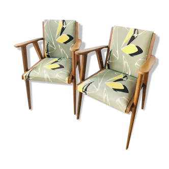 Pair of vintage bridge armchairs, 1950