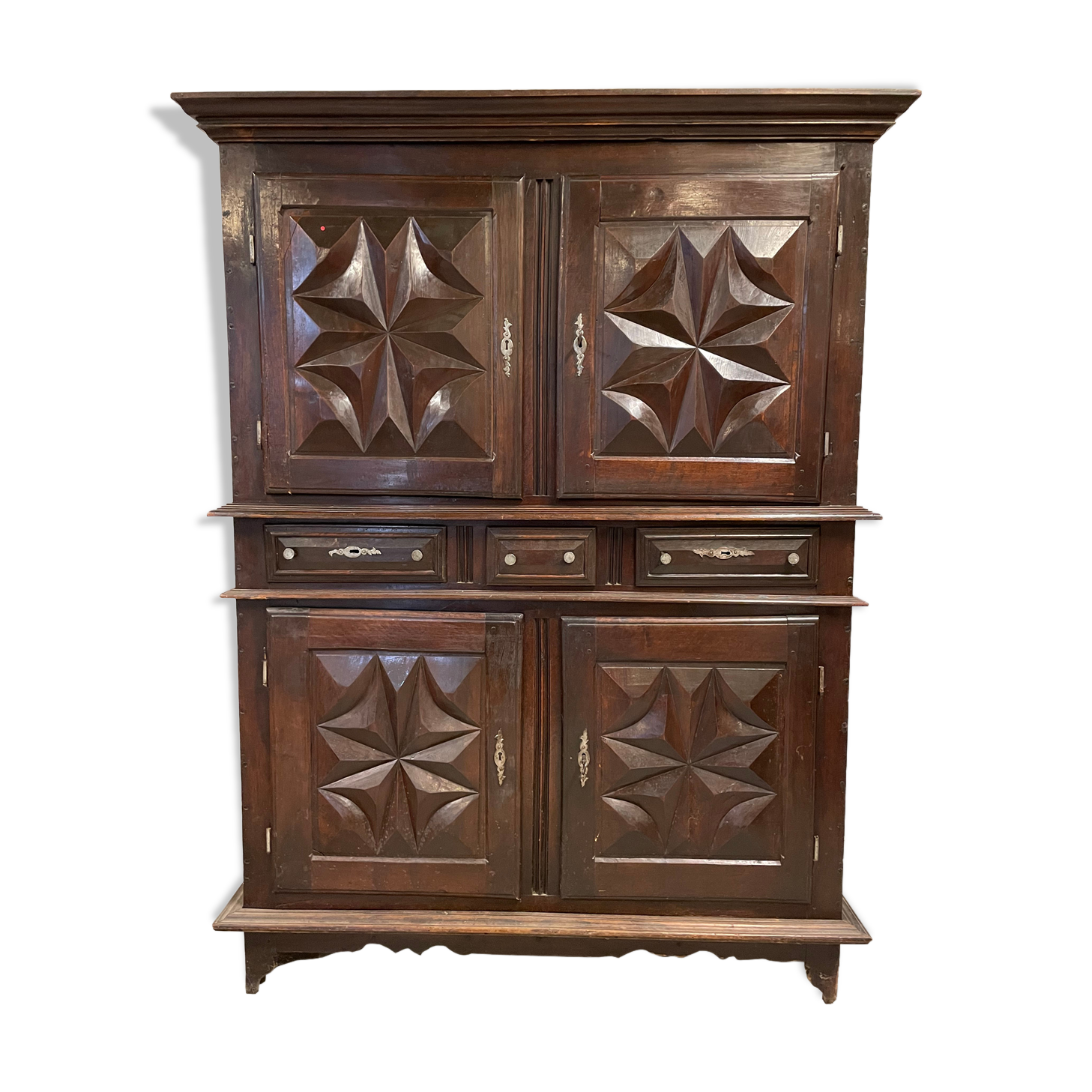 Meuble 4 porte armoire ancienne Louis xIII cabinet
