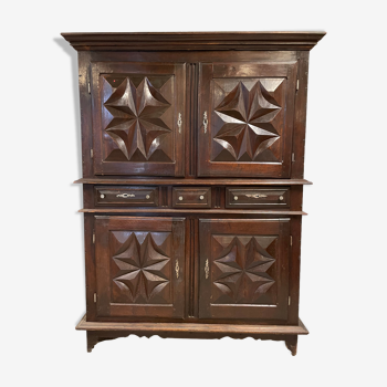 Meuble 4 porte armoire ancienne Louis xIII cabinet