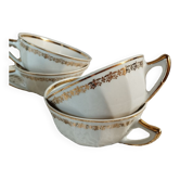 6 tasses café porcelaine F. Chauvigny, France, 1960