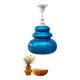Turquoise glass and painted white wood pendant – 1970s