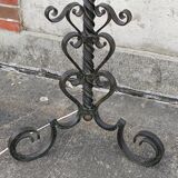 Wrought iron tripod floor lamp