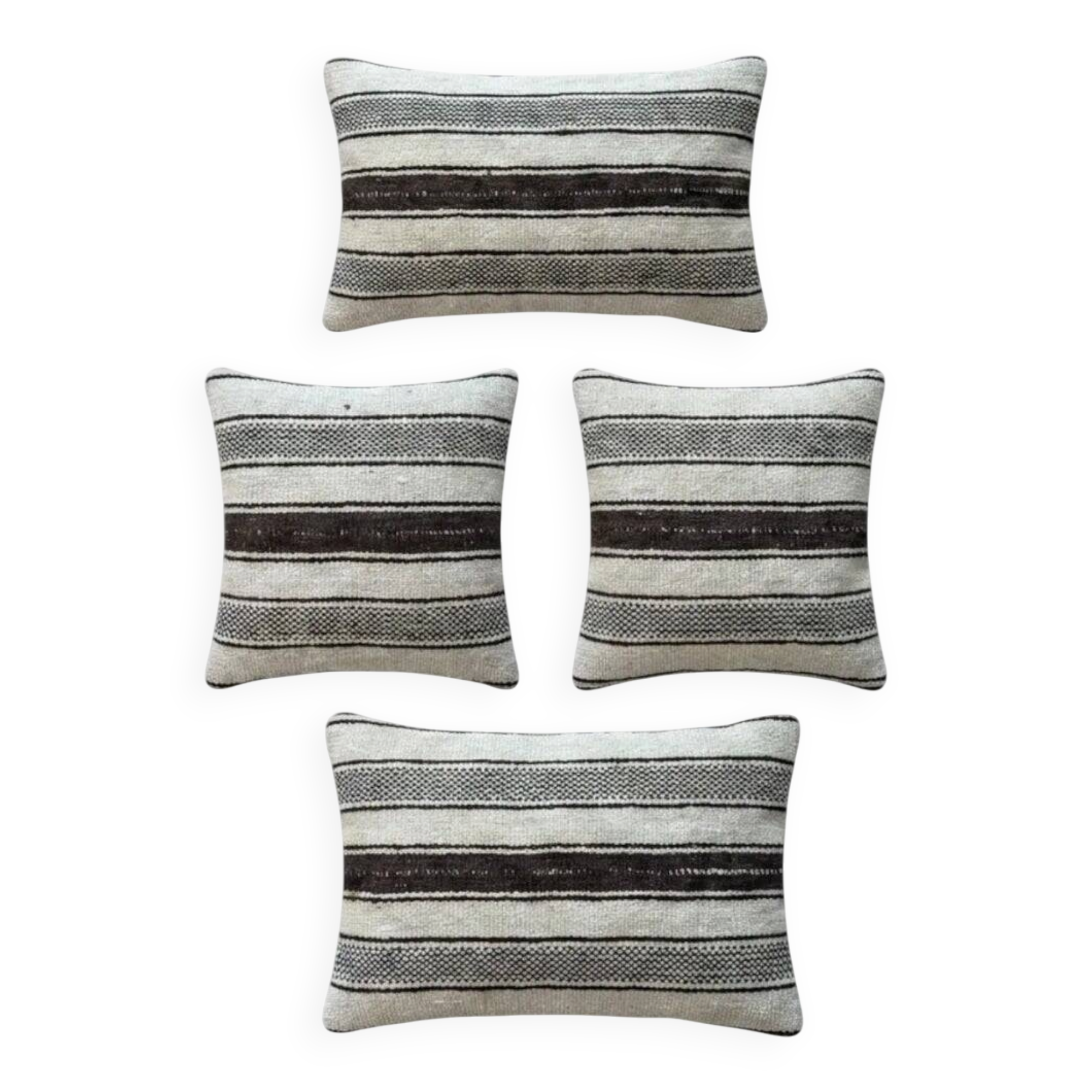 Set of 4 vintage kilim cushion covers 41x41 cm