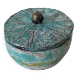 Raku-style handcrafted ceramic box