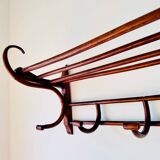 1900 Art Nouveau curved wood cloakroom