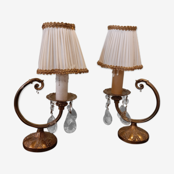 Pair of small pampille lamps