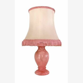 Vintage pink alabaster bedside lamp