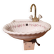 Small vintage sink paris porcelain les bains decorated with peach blossoms
