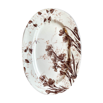 Oval plate in Creil & Montereau iron, "Gladiolus" service